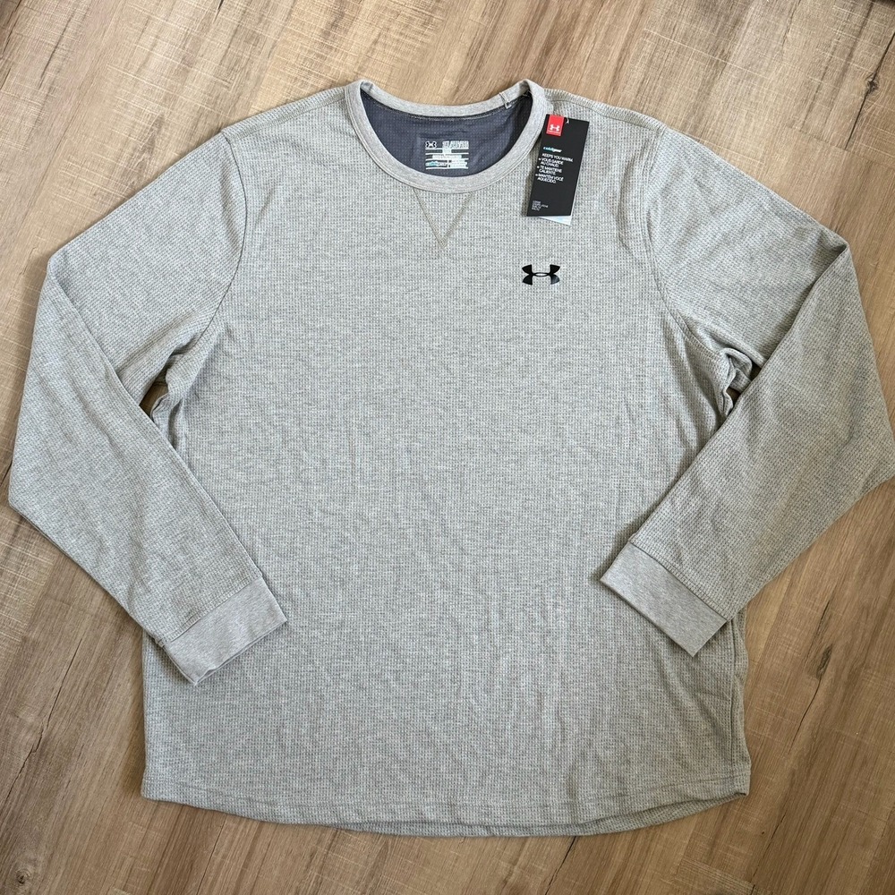 Under Armour ColdGear 2XL Gray Long Sleeve Loose Men's Activewear Top